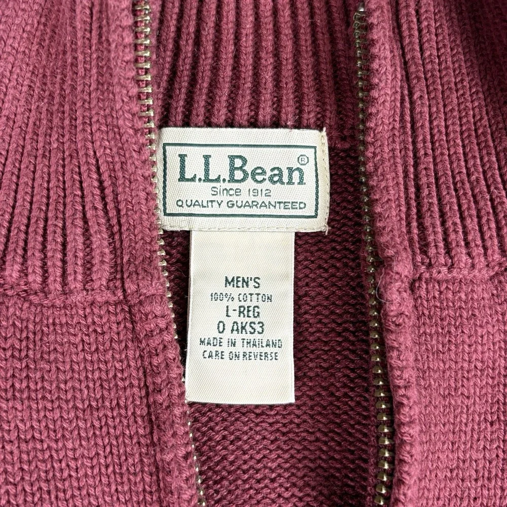 Vintage Y2K L.L.Bean Quarter Zip Sweater Men's L Red Preppy Outdoor Academia 90s